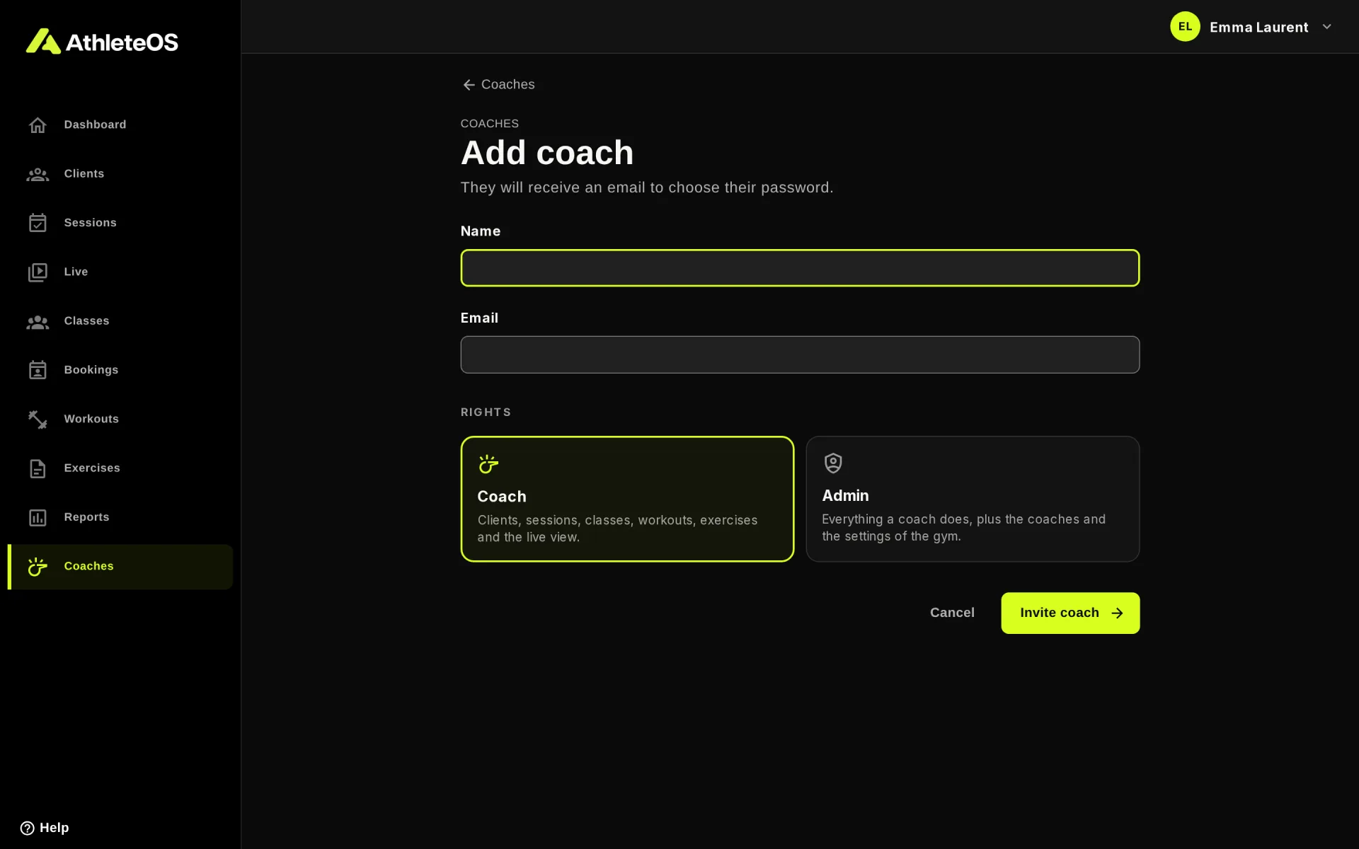 Inviting a coach