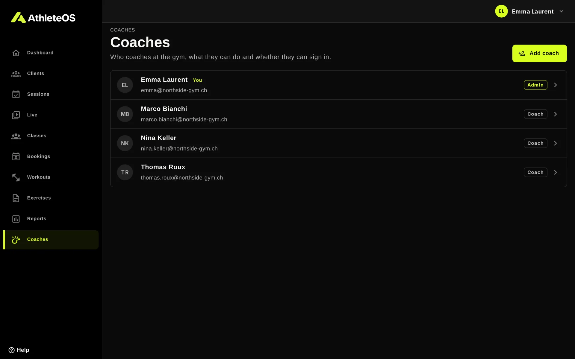 The coaches of the gym